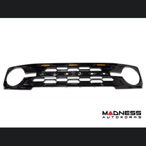 Ford Bronco Front Grille - Para Hex Style - IAG - I-Line - Gloss Black w/ Lights