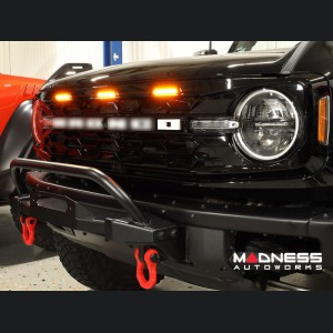 Ford Bronco Front Grille - Para Hex Style - IAG - I-Line - Gloss Black w/ Lights