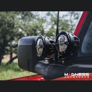 Ford Bronco Light Upgrade - Dual LED Pod A-Pillar Mount Kit - Rigid