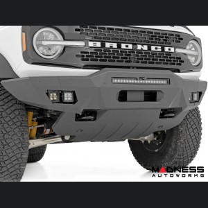 Ford Bronco Front Bumper - Full Width w/ 20" Black Series White DRL and White DRL Cubes