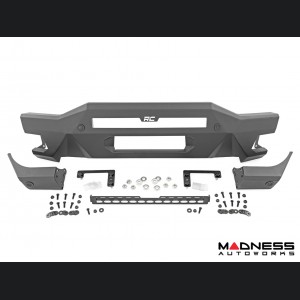 Ford Bronco Front Bumper - High Clearance - 20" Black Series Light Bar w/ White DRL & Black Series White DRL Cubes