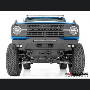 Ford Bronco Front Bumper - High Clearance - 20" Black Series Light Bar w/Black Series Flood & SAE Fog Cubes 