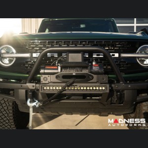 Ford Bronco Winch Mount - High Mount - OE Modular Bumper - Rough Country - W/ Black Series LED