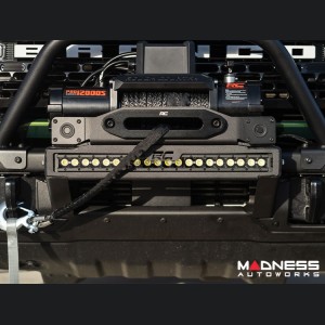 Ford Bronco Winch Mount - High Mount - OE Modular Bumper - Rough Country - PRO9500S Winch - Black Series LED