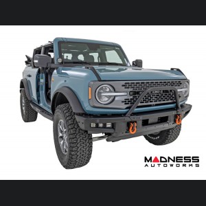 Ford Bronco Front Bumper Guard - Safari Bar - OE Modular Bumper - Rough Country - w/ 12in DRL Single Row Black Series LED