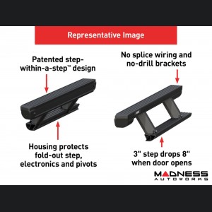 Ford Bronco Side Steps - 4 Door - Aries - ActionTrac - 69.6" - Powered Running Boards