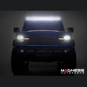 Ford Bronco Light Upgrade - Windshield Light Bar Kit - Rough Country - 50" Single Row LED - Black Series