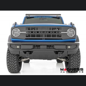 Ford Bronco Light Upgrade - Windshield Light Bar Kit - Rough Country - 50" Single Row LED - Black Series