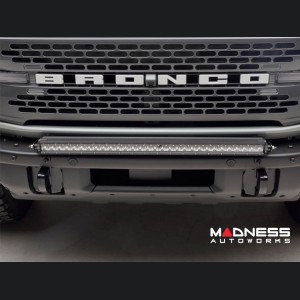 Ford Bronco Lighting Upgrade - Front - Factory Bumper - ZROADZ - Bumper Top Light Bar - w/ 30 Inch Single Row LED Bar