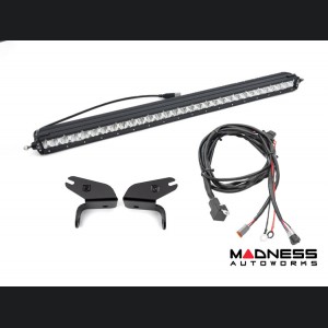 Ford Bronco Lighting Upgrade - Front - Factory Bumper - ZROADZ - Bumper Top Light Bar - w/ 30 Inch Single Row LED Bar