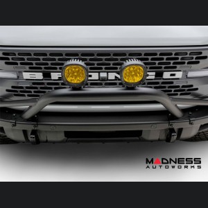 Ford Bronco Bull Bar - Front - Factory Bumper - ZROADZ - Prerunner Bar - 4in Round Amber LED