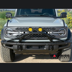 Ford Bronco Bull Bar - Front - Factory Bumper - ZROADZ - Prerunner Bar - 4in Round Amber LED