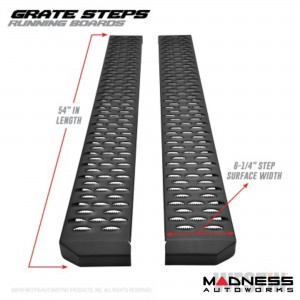 Ford Bronco Running Boards - Grate Step - Textured Black - 54" - Westin 