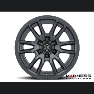 Ford Bronco Custom Wheels (1) - Vector 6 - Satin Black - 17 X 8.5 / 6 x 5.5 / 0 / 4.75" - Icon 