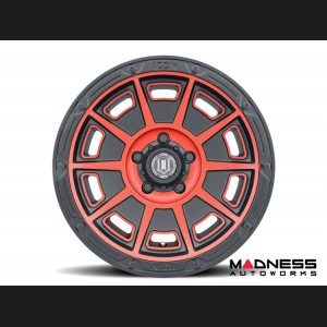 Ford Bronco Custom Wheels (1) - Victory - Satin Black w/ Red Tint - 17 X 8.5 / 6 x 5.5 / 0 / 4.75" - Icon 