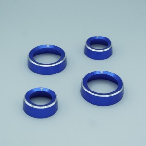 Ford Bronco Central Control Button Cover Set - Billet 4 Piece Console Set - Anodized Blue 