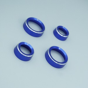 Ford Bronco Central Control Button Cover Set - Billet 4 Piece Console Set - Anodized Blue 