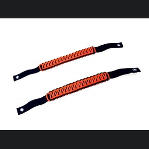 Ford Bronco Grab Handle Set - Paracord Design - Set of 2 - Black/ Orange