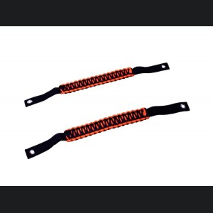 Ford Bronco Grab Handle Set - Paracord Design - Set of 2 - Black/ Orange