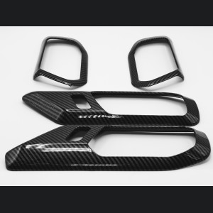 Ford Bronco Interior Door Handle Trim Kit - 4 pc set - Gloss Carbon Fiber Finish