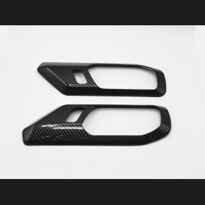 Ford Bronco Interior Door Handle Trim Kit - 4 pc set - Gloss Carbon Fiber Finish