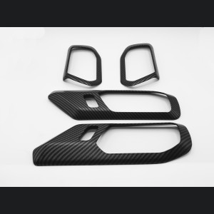 Ford Bronco Interior Door Handle Trim Kit - 4 pc set - Matte Carbon Fiber Finish