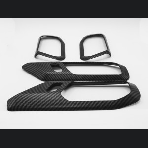 Ford Bronco Interior Door Handle Trim Kit - 4 pc set - Matte Carbon Fiber Finish