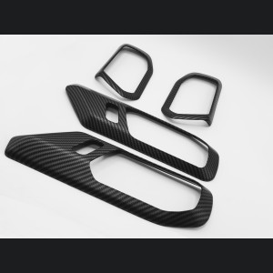 Ford Bronco Interior Door Handle Trim Kit - 4 pc set - Matte Carbon Fiber Finish