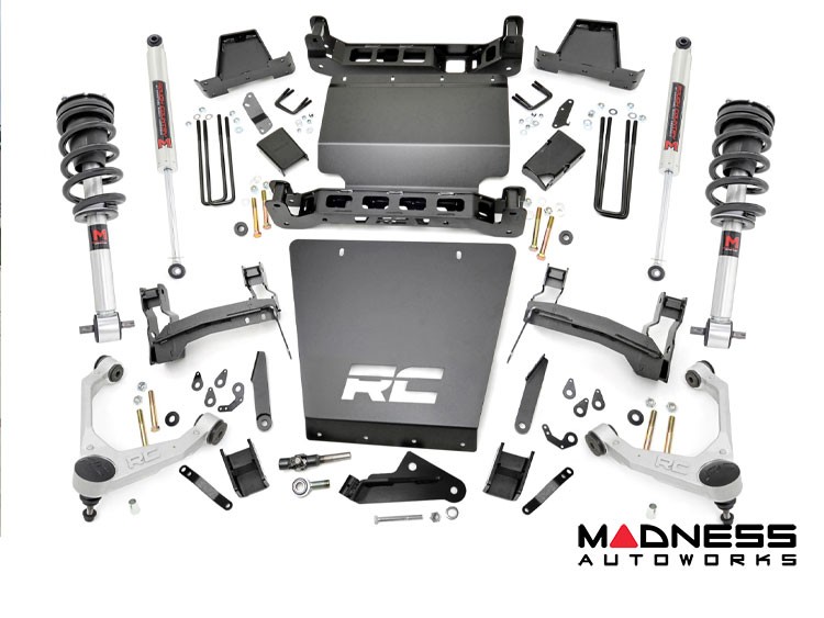 Chevy Silverado 1500 4WD Suspension Lift Kit w/ Forged Upper Control Arms - 7" Lift - M1 Struts Front/ M1 Shocks Rear