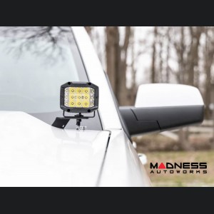 GMC Sierra 1500 Lighting Upgrade - Ditch Light LED Mount w/ Black Series Flood Light Beam