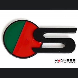 Jaguar Custom Emblem - S Sport - Satin Black Finish - Green/ Red