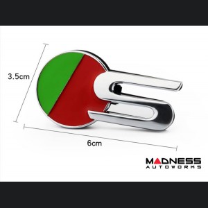 Jaguar Custom Emblem - S Sport - Chrome Finish - Green/Red