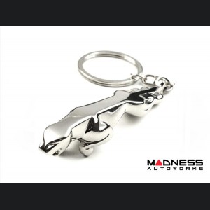 Jaguar Keychain - Leaping Jaguar - Chrome