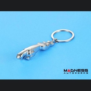 Jaguar Keychain - Leaping Jaguar - Chrome