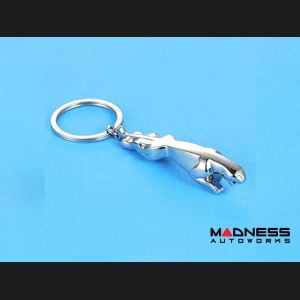 Jaguar Keychain - Leaping Jaguar - Chrome