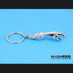 Jaguar Keychain - Leaping Jaguar - Chrome