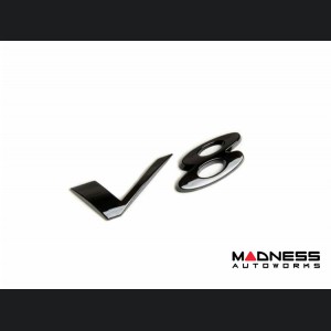 Jaguar Custom Emblem - V8 - Gloss Black Finish