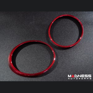 Jaguar F-Type Interior Trim - Carbon Fiber - Instrument Cluster Trim Rings - Red Candy