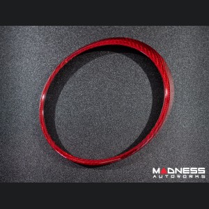 Jaguar F-Type Interior Trim - Carbon Fiber - Instrument Cluster Trim Rings - Red Candy