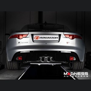 Jaguar F-Type Performance Exhaust System - Ragazzon - 3.0L V6 - Center Exit - Vacuum Valve Design - Non Resonated - Dual Tip 