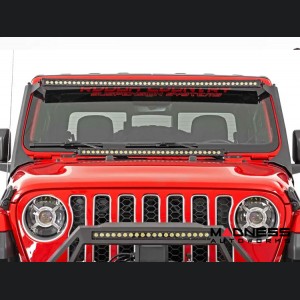 Jeep Wrangler JL Lighting Upgrade - 50in Windshield Mount - Black Series w/ White DRL - Dual Row LED