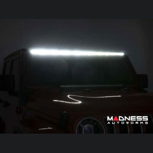 Jeep Wrangler JL Lighting Upgrade - 50in Windshield Mount - Black Series w/ White DRL - Single Row LED