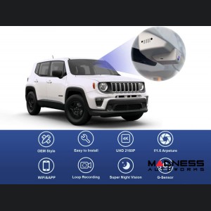 Jeep Renegade Integrated Dash Camera System - Front + Rear Dual Cameras - Black