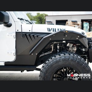 Jeep Wrangler JL Fender Flares - Fab Fours - Front - Gill Box For Base System