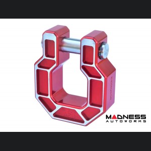 Jeep Wrangler JL Billet D-Ring - Royal Show Shackle - Aluminum - Red w/ Machined Face - Single
