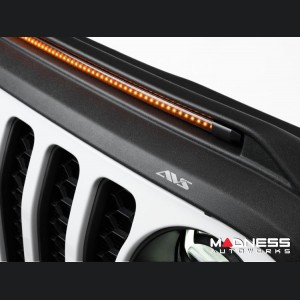 Jeep Wrangler JL Hood Shield - AVS Aeroskin - Low Profile w/ Lights - Black 