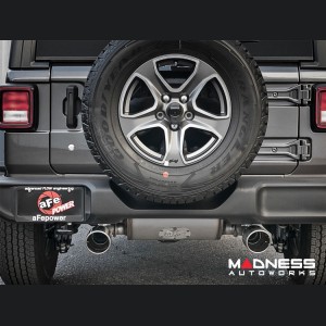 Jeep Wrangler JL 3.6L 4 Door Performance Exhaust System - 409 SS Cat Back - Rebel - AFE - Dual Exit - Polished