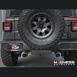 Jeep Wrangler JL 3.6L 4 Door Performance Exhaust System - 409 SS Cat Back - Rebel - AFE - Dual Exit - Black