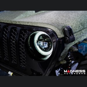 Jeep Wrangler JL Headlights - LED w/ Halos - Black Housing - 9"