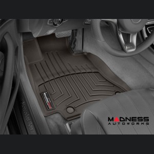 Maserati Quattroporte Floor Liners - WeatherTech - Cocoa - Front - 2 Grommet Style